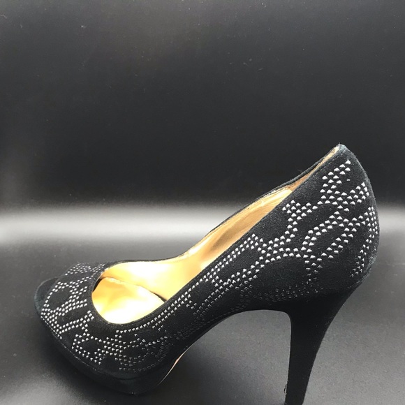 ANTONIO MELANI BLACK ANGELINE PEEPTOE PUMP SIZE 8.5M - Picture 6 of 16